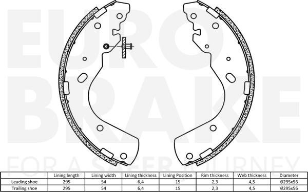 Eurobrake 58492725665 - Brake Shoe Set autospares.lv