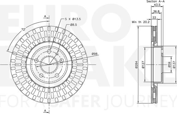 Eurobrake 5815319925 - Brake Disc autospares.lv