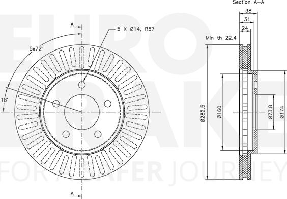 Eurobrake 5815319301 - Brake Disc autospares.lv