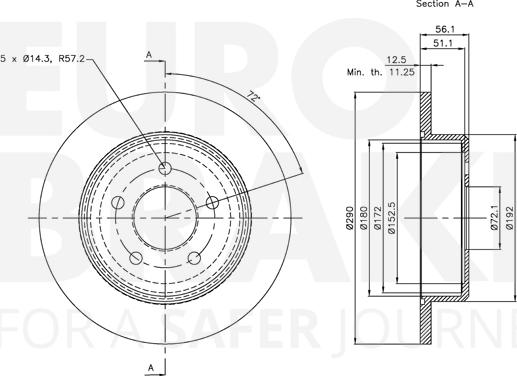 Eurobrake 5815319311 - Brake Disc autospares.lv