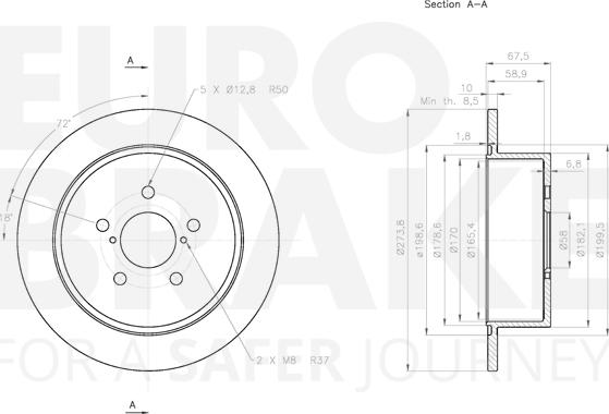 Eurobrake 5815314416 - Brake Disc autospares.lv