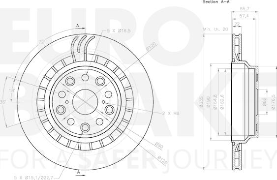 Eurobrake 58153145149 - Brake Disc autospares.lv