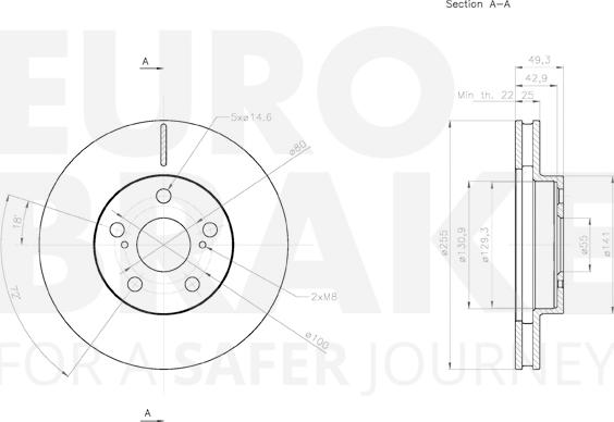 Eurobrake 58153145142 - Brake Disc autospares.lv