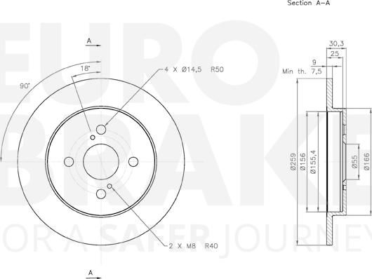 Eurobrake 58153145109 - Brake Disc autospares.lv