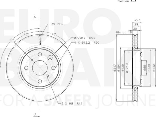 Eurobrake 58153145102 - Brake Disc autospares.lv