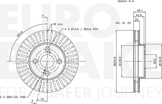 Eurobrake 5815314582 - Brake Disc autospares.lv