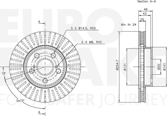 Eurobrake 5815314539 - Brake Disc autospares.lv