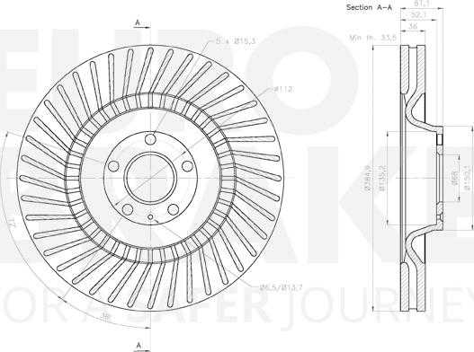 Eurobrake 58153147159 - Brake Disc autospares.lv