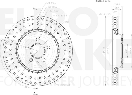 Eurobrake 58153147154 - Brake Disc autospares.lv