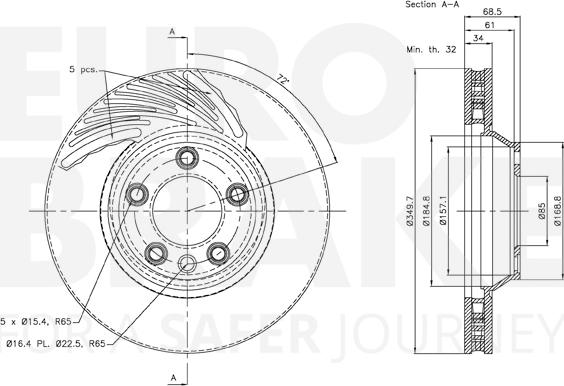 Eurobrake 58153147105 - Brake Disc autospares.lv