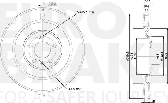 Eurobrake 58153147119 - Brake Disc autospares.lv