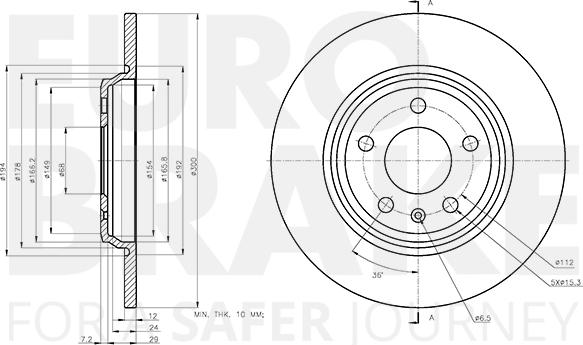 Eurobrake 58153147183 - Brake Disc autospares.lv