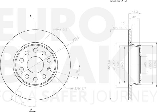 Eurobrake 58153147137 - Brake Disc autospares.lv