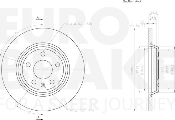 Eurobrake 58153147129 - Brake Disc autospares.lv