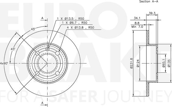 Eurobrake 5815314771 - Brake Disc autospares.lv