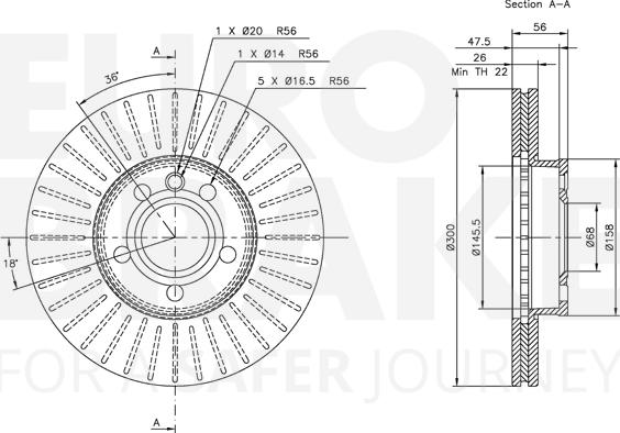 Eurobrake 5815314772 - Brake Disc autospares.lv