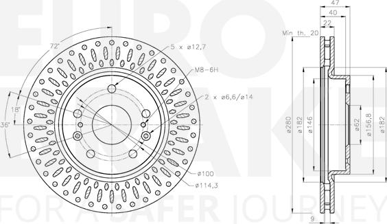 Eurobrake 5815315231 - Brake Disc autospares.lv