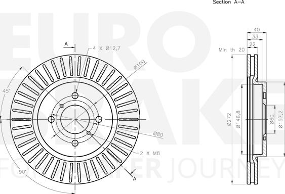 Eurobrake 5815315228 - Brake Disc autospares.lv