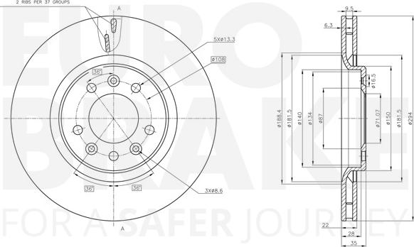 Eurobrake 5815311962 - Brake Disc autospares.lv