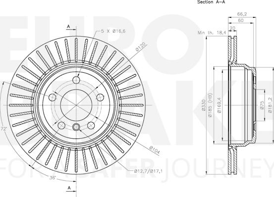 Eurobrake 5815311599 - Brake Disc autospares.lv