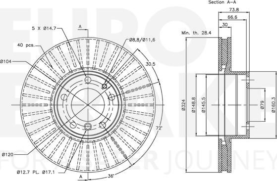 Eurobrake 5815311544 - Brake Disc autospares.lv