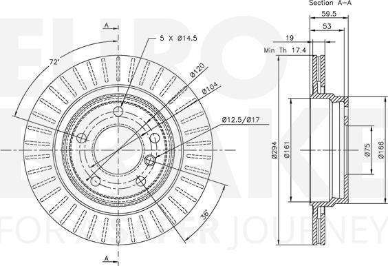 Eurobrake 5815311541 - Brake Disc autospares.lv