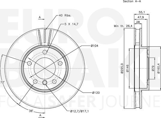 Eurobrake 5815311551 - Brake Disc autospares.lv