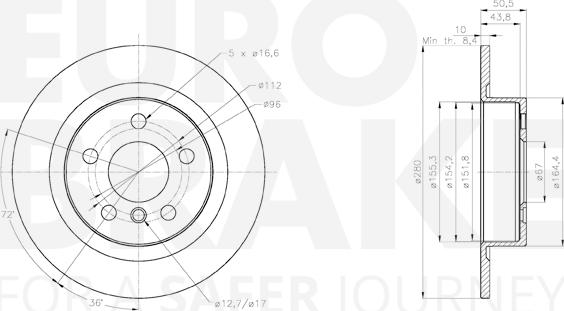 Eurobrake 58153115119 - Brake Disc autospares.lv