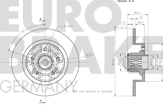 Eurobrake 5815313990 - Brake Disc autospares.lv