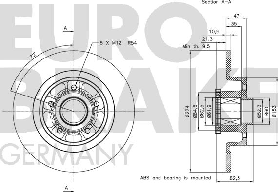 Eurobrake 5815313963 - Brake Disc autospares.lv