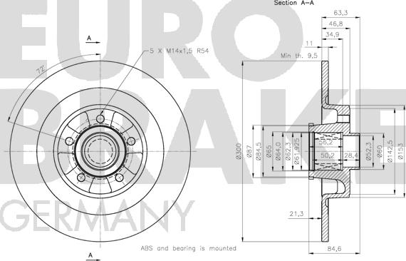 Eurobrake 5815313962 - Brake Disc autospares.lv