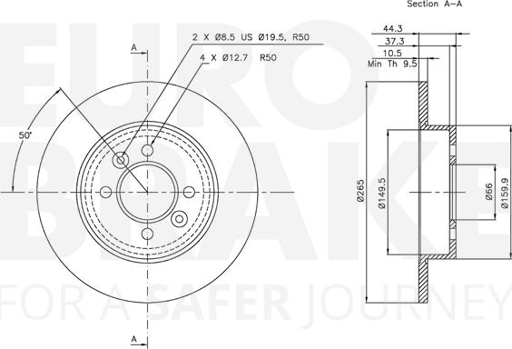 Eurobrake 5815313914 - Brake Disc autospares.lv