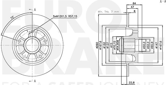 Eurobrake 58153139107 - Brake Disc autospares.lv