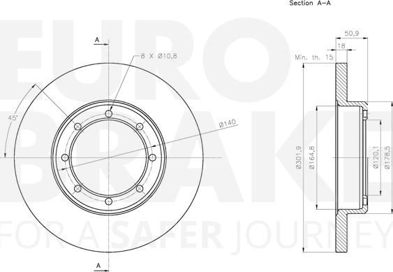 Eurobrake 5815313979 - Brake Disc autospares.lv