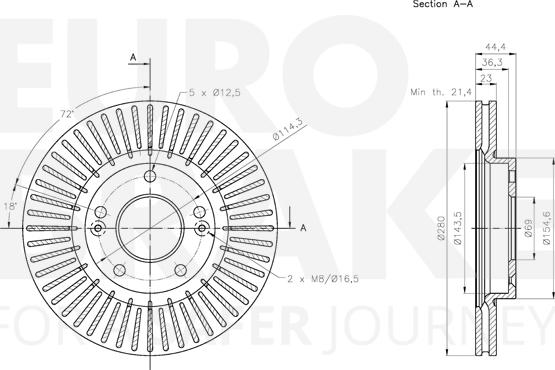 Eurobrake 5815313445 - Brake Disc autospares.lv