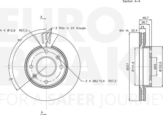 Eurobrake 5815313410 - Brake Disc autospares.lv