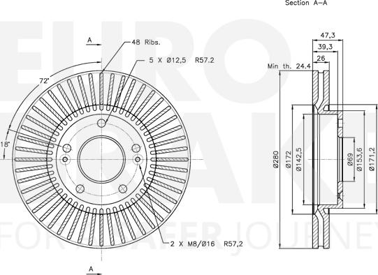 Eurobrake 5815313423 - Brake Disc autospares.lv