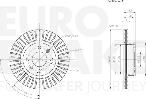 Eurobrake 5815313529 - Brake Disc autospares.lv