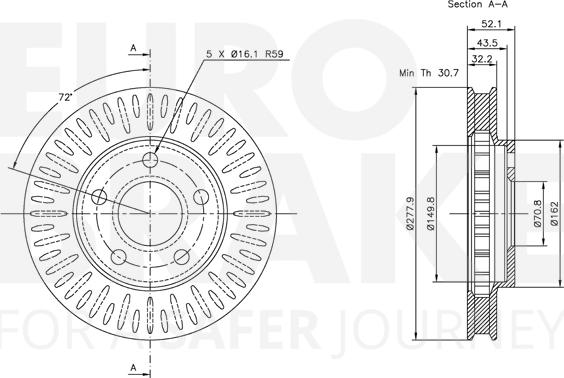 Eurobrake 5815313634 - Brake Disc autospares.lv