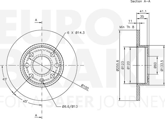 Eurobrake 5815313632 - Brake Disc autospares.lv