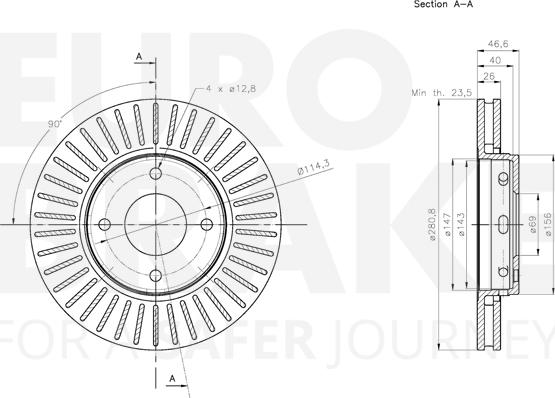 Eurobrake 5815313086 - Brake Disc autospares.lv