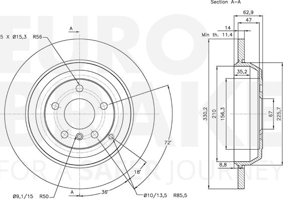 Eurobrake 5815313391 - Brake Disc autospares.lv