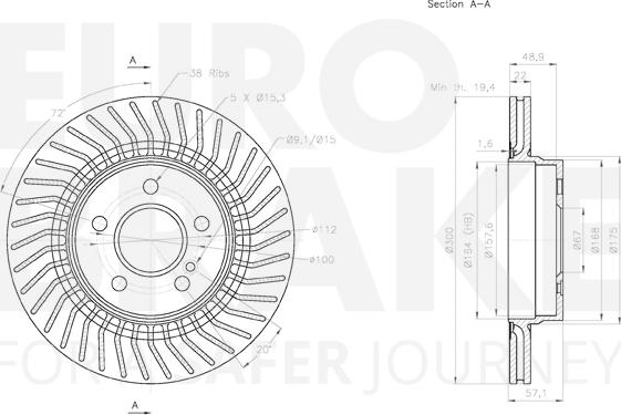 Eurobrake 58153133105 - Brake Disc autospares.lv