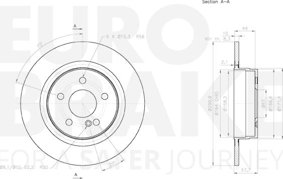 Eurobrake 58153133101 - Brake Disc autospares.lv