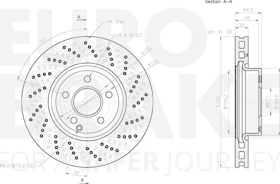 Eurobrake 58153133102 - Brake Disc autospares.lv