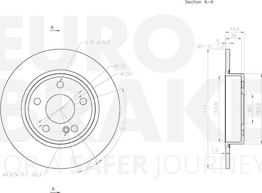 Eurobrake 58153133113 - Brake Disc autospares.lv