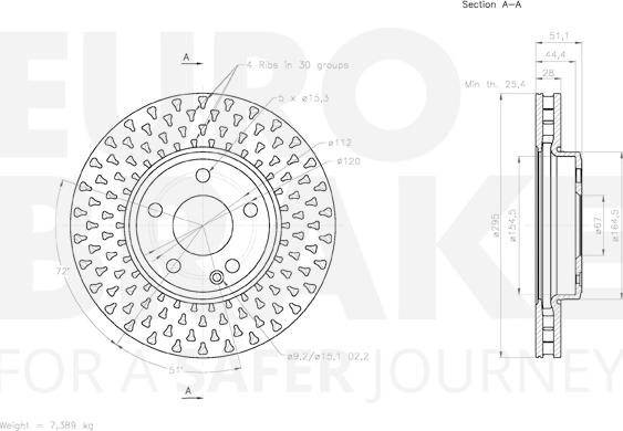 Eurobrake 58153133112 - Brake Disc autospares.lv