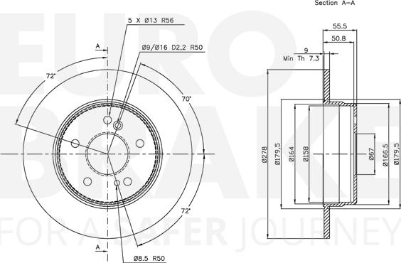 Eurobrake 5815313326 - Brake Disc autospares.lv