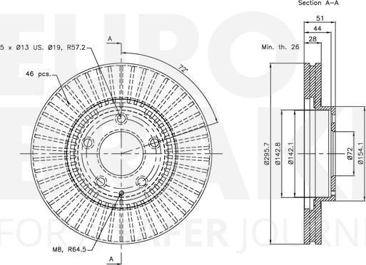 Eurobrake 5815313247 - Brake Disc autospares.lv