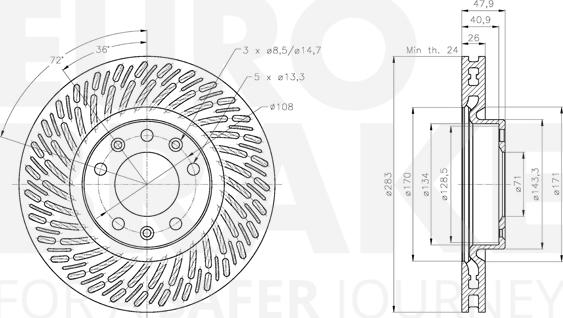 Eurobrake 5815313747 - Brake Disc autospares.lv